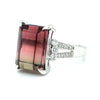 Impressive 7.75ctw Tourmaline & .25ctw Diamond Ring In 18kt White Gold