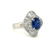 Royal Blue 2.22ctw Sapphire & 1.3ctw Diamond Accents Ring In Platinum