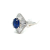 Natural Ceylon 3.07ctw Sapphire With 1.08ctw Diamond Accents In A Platinum Ballerina Setting Weighing 9.64g Includes GIA Report
