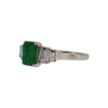 Natural 1ct Emerald and Diamond Ring Set in Vintage Platinum Ring