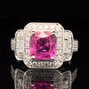 Natural 2.64ctw Pink Unheated Sapphire With .66ctw Diamond Accents In 18kt White Gold Includes GIA Report