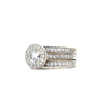 Natural .80ct Center Diamond & .75ct Accent Diamond Ring In 18kt White Gold