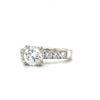 1ct Round Brilliant Center Diamond (I1/J) Ring With .50ct Diamond Accents In 14kt White Gold