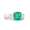 Natural 1.2Ct Emerald With .4ctw Accent Diamonds In Platinum Ring