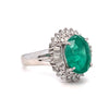 Natural Russian 3.36 Ct Emerald Ring With GIA Report .6ctw Diamond Accents In Platinum