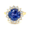 Natural 5.36ctw Unheated Color Change Sapphire In 18kt Gold With .70ctw In Accent Diamonds