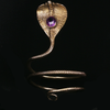 Large Sterling Silver and Amethyst Cobra Arm Cuff