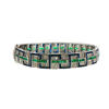 Natural Sapphire, Diamond, and Emerald Bracelet Set in 18K White Gold