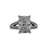 Lab Grown 4.4CTW Rectangular Brilliant Diamond Set in Platinum Ring