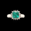 Natural 1.22 Ct Emerald Ring With .25ctw Diamond Accents In Platinum