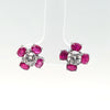 1.78ctw Natural Diamond 1.07ctw Natural Ruby Friction Back Earrings In Platinum