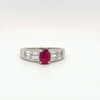1.05ctw Natural Ruby & .52ctw Natural Diamond In Platinum Ring