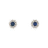 Natural 4.21ctw Sapphire Earrings With 1.39ctw Diamond Accents In Platinum