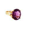 Natural Amethyst & .20ctw Diamond Ring In14kt Yellow Gold