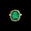 Natural 6.88 Emerald & .50ctw Diamond Ring In 18kt Yellow