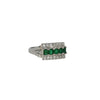 Natural .70ctw Estate Emerald Ring With .27ctw Diamond Accents In Platinum