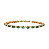 18kt Yellow Gold Tennis Bracelet With 3.29ctw Natural Emeralds & 2.11ctw In Diamonds (VS/E-F) Measuring 6.75in Weighing 11.88g