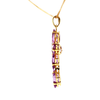 Amethyst Cross Pendant and Necklace Set in 14K Gold