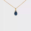 Natural Diamond and 1.5CT Sapphire Pendant set in 10K Gold