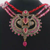 Vintage Ruby, Rose Cut Diamond, and Tourmaline beaded Headpiece/Necklace set in Sterling Silver with 14K Gold Accents