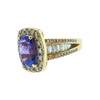 Natural 5ct Tanzanite and 2.10ctw Diamond Ring Set in 14K Gold
